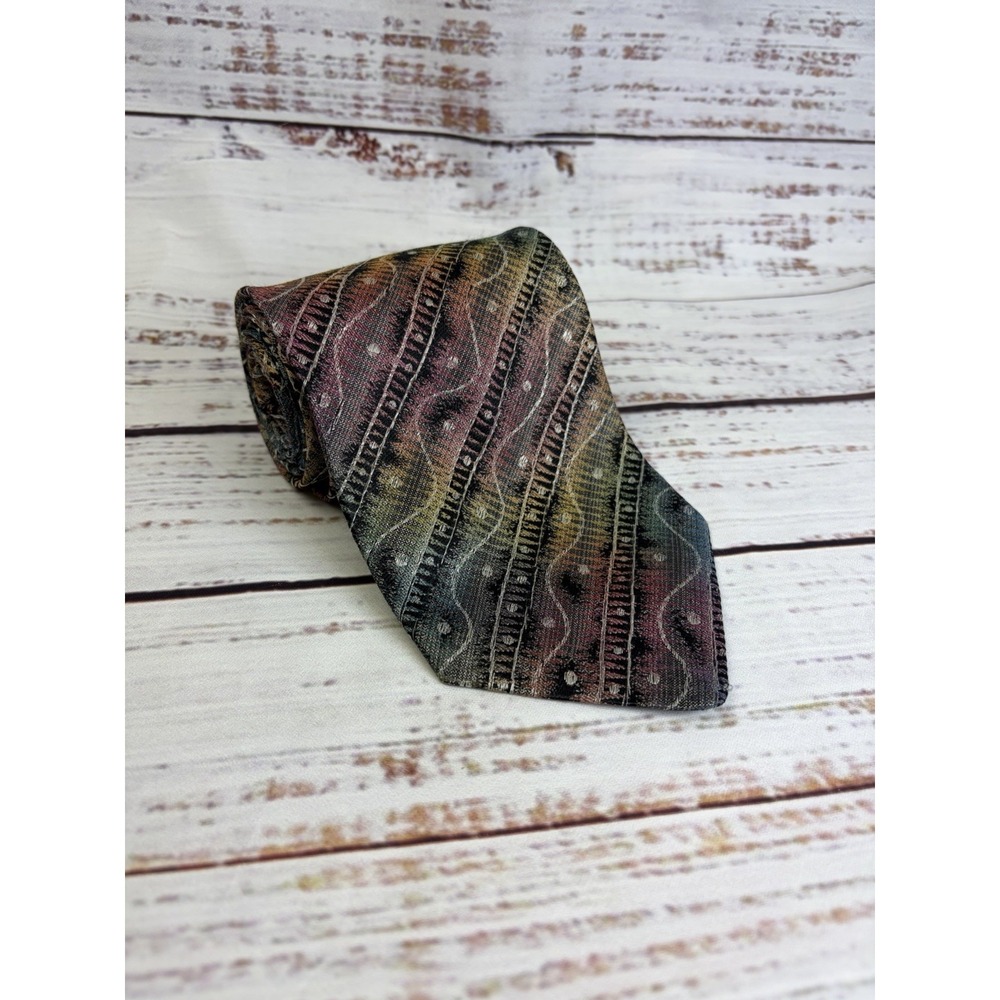 Missoni Cravatte Multicolor Rainbow Silk Tie Casual Vintage Made In Italy